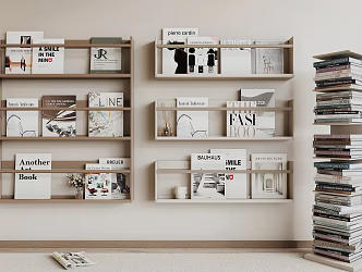 Modern Wall Shelf Bookshelf Shelf 3d model