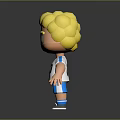 Cartoon Man With Blonde Hair In Blue And White Jersey Number 10 Shorts And Sneakers