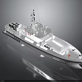 Modern Gray Patrol Boat With Streamlined Hull Radar Antennas And Military Equipment