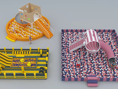 Modern ball pool children's play facilities 3d model