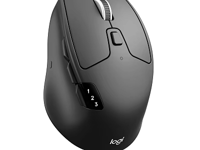 Logitech Black Computer Mouse With Multi Side Buttons And Ergonomic Grip Design 3d model