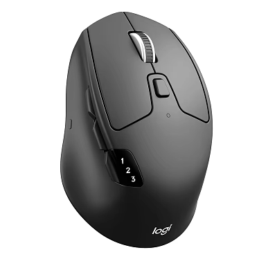 Logitech Black Computer Mouse With Multi Side Buttons And Ergonomic Grip Design 3d model
