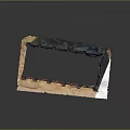 Ancient Historical Building Model With Brick Stone Structure Arched Windows And Damaged Roof