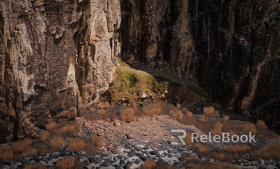 Rock Beach Cliff Landscape Terrain model