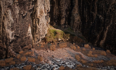 Rock Beach Cliff Landscape Terrain 3d model