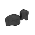 Modern Matte Black Irregular Shaped Low Stools Set For Minimalist Home Living Space