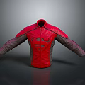 Red Superman Logo Jacket With Red And Gray Design And Zipper Closure