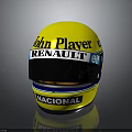 Yellow Racing Helmet Featuring John Player RENAULT ELF NACIONAL Logos Design 3d model