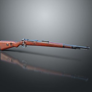 rifle semi-automatic rifle combat rifle battle rifle carbine war rifle attack rifle 3d model