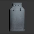 Vintage Silver Metal Milk Can With Handles For Fresh Dairy Beverage Storage