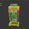 Industrial Mechanical Equipment With Yellow Frame And Multi Layer Silver Core Components