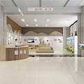Modern Hotel Lobby Interior With Coffee Lounge Reception Desk Robot Sofas Chandeliers And Green Plants