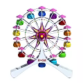 Two Ferris Wheels With Colorful Cabins Different Designs R64 And F28 Models