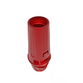 Red Conical Industrial Component With Vertical Stripes Black Logo And Base Support 3d model