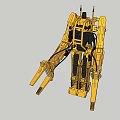 Yellow Industrial Robotic Arm With Mechanical Components And Engineering Structure