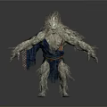 Mythical Creature With Detailed Organ Features And Long White Hair Muscular Body