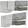 Multiple Styles Linen Curtains in Gray and White with Pleated Design