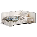 Modern Soft Upholstered Kids Bed With Cozy Bedding Sets And Diverse Premium Fabric Swatches