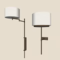 Modern Wall Lamp With White Fabric Shade And Brushed Metal Arm Design