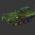 Olive Green Military Combat Tank With Heavy Armor Turret Cannon And Tracks