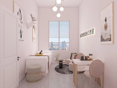 Modern Public Office Space With Open Layout Desks Comfortable Chairs And Pendant Lights 3d model