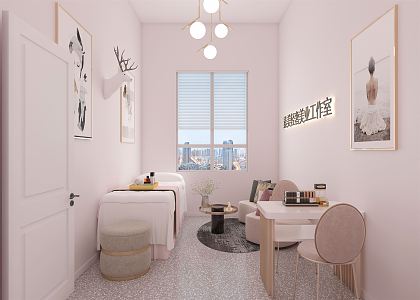 Light Luxury Studio Beauty Nail Art Studio 3d model