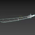 Blue Magical Sword with Long Crystal Blade and Ornate Hilt for Fantasy Roleplay Games