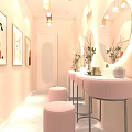Modern Beauty and Hair Salon Interior With Reception Area Comfortable Sofas And Decorative Ceiling