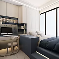 Modern Minimalist Tatami Bedroom Interior With Tatami Bed Desk And Natural Light From Window