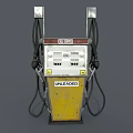 Vintage Fuel Dispenser with Dual Nozzles Ultra and Black Gold Labels Industrial Equipment