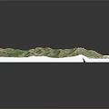Modern Coastal Area Development Plan Map With Green Mountains Blue Ocean Roads And Building Markers