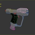 Modern Silver Pistol Weapon Design With Black Textured Grip And Metallic Finish