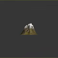 Natural Mountain Landscape With Snow Capped Peak And Green Yellow Vegetation