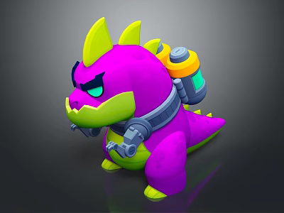 Vibrant Commercial Equipment With Mechanical Backpack And Colorful Design Elements 3d model