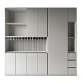 Modern Wine Cabinet Interior With Minimalist Design Shelves And White Doors