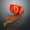 Chinese-style ship ancient ship ancient warship large ancient ship ancient warship 3d model