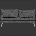 Modern Gray Fabric Sofa Featuring Wooden Legs And Comfortable Seats