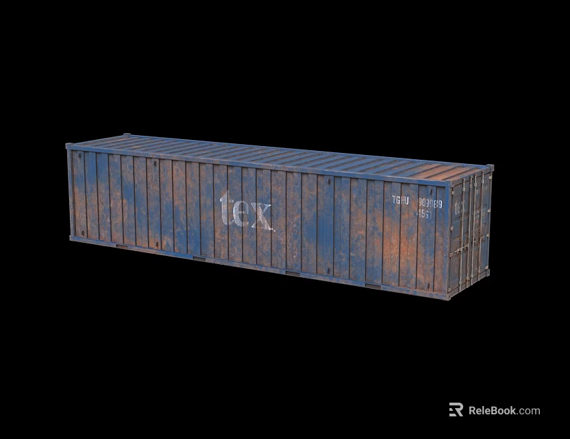 Rusty Shipping Container With Weathered Metal Surface And Industrial Design 3d model 