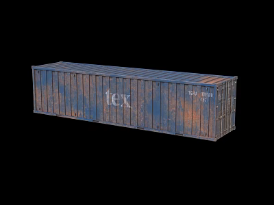 Rusty Shipping Container With Weathered Metal Surface And Industrial Design 3d model