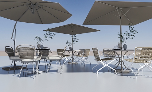 Modern Outdoor Table and Chair Outdoor Chair 3d model