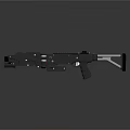 Modern Tactical Weapon with Black Metal Construction Scope and Adjustable Stock 3d model