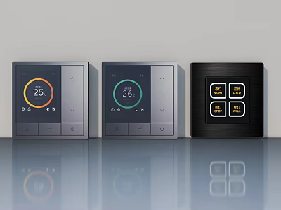 Modern Hinged Door With Digital Control Panels And Temperature Display Features 3d model