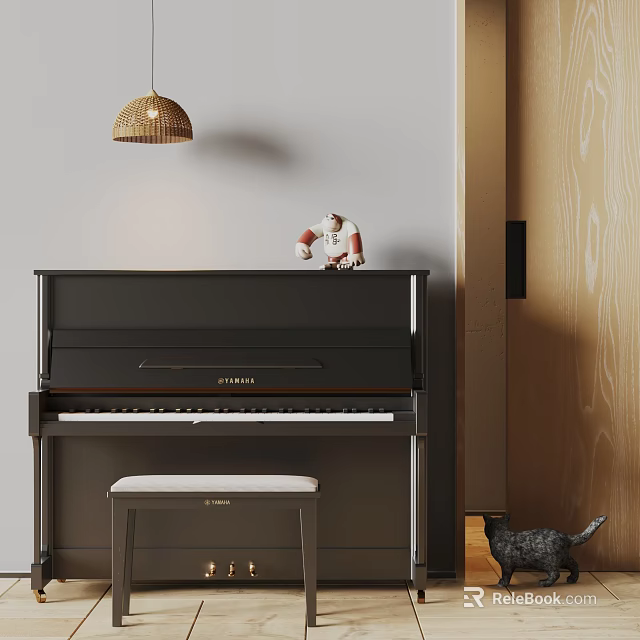 High Quality Musical Instruments and Art Supplies in Modern Creative Studio Space 3d model 