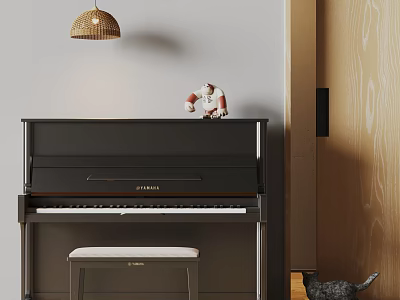 High Quality Musical Instruments and Art Supplies in Modern Creative Studio Space 3d model