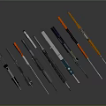 Various Modern Weapon Designs Showcasing Different Colors And Unique Structural Details 3d model