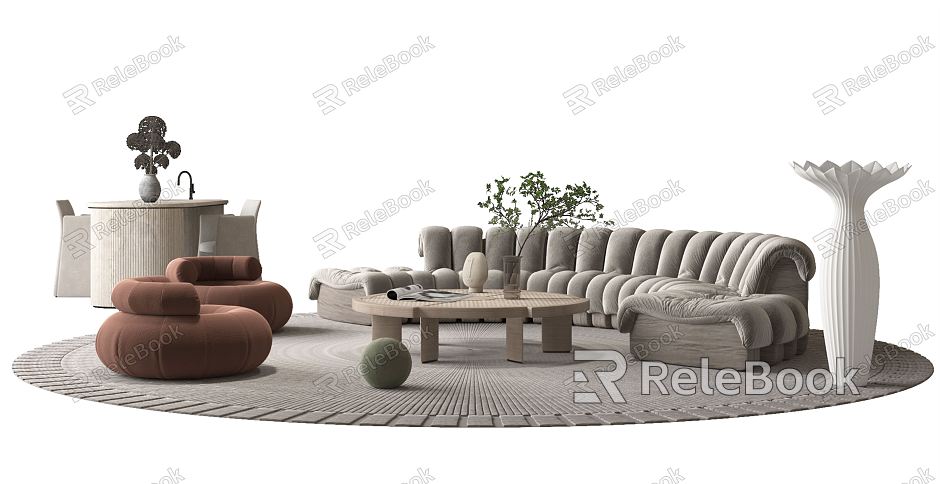 Quiet Sofa Tea Table Combination Sofa Combination model