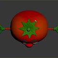 Cute Cartoon Tomato With Smiling Face Green Leaves Arms And Legs