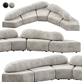 Modern Sectional Sofa With Modular Design And Various Gray Color Options 3d model