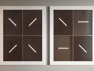 Modern ceiling wood grille aluminum square ceiling 3d model