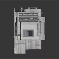 Modern Open Concept Interior Framework With Staircase And Platform Structures